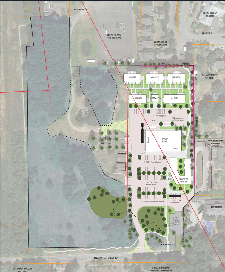 Site map showing the building locations of the Pea Patch Community Campus.